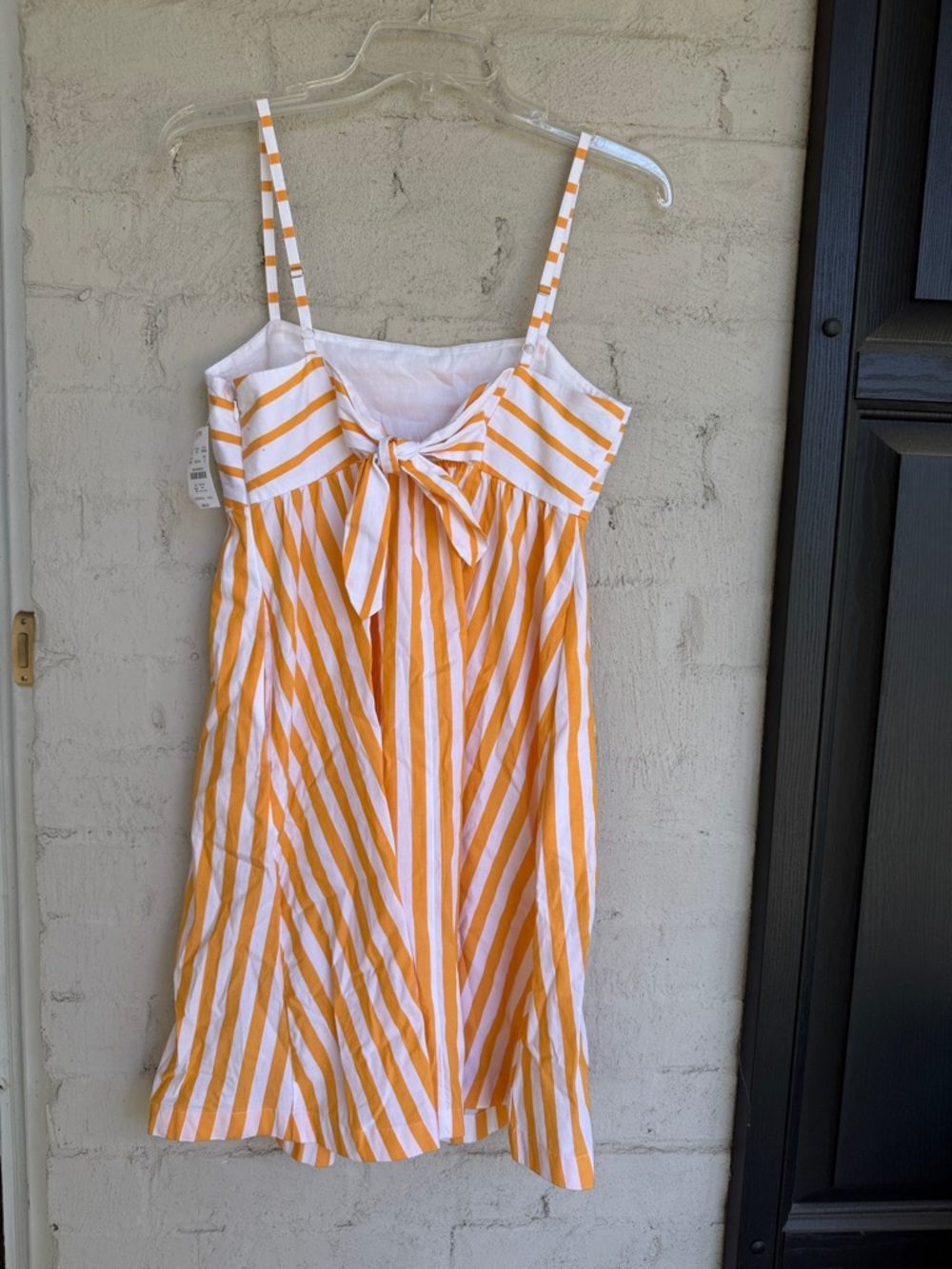 NWT J. Crew Factory Tie-Back Marigold/White Cotton Sundress Size 2 - Picture 10 of 16